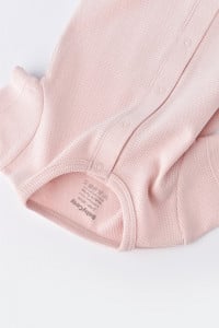 Salopeta cu pantaloni scurti - 100% bumbac organic - Roz, BabyCosy (Marime: 18-24 Luni)