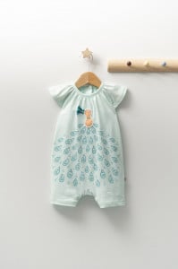 Salopeta de vara pentru bebelusi Peacock, Tongs baby (Culoare: Verde, Marime: 3-6 Luni)