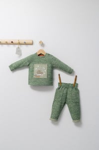 Set 2 piese cu bluzita si pantalonasi de iarna King, Tongs baby (Culoare: Maro, Marime: 12-18 Luni)