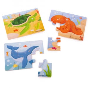 Set 3 puzzle din lemn - Lumea acvatica - Img 2