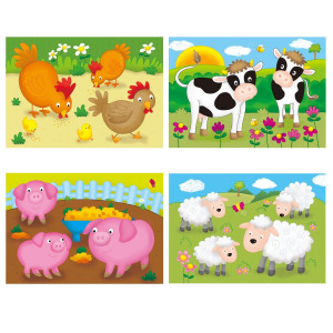 Set 4 puzzle-uri Animale de la ferma (4, 6, 8, 12 piese) - Img 2