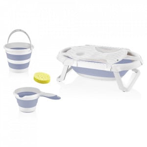 Set cadita pliabila de baie Babyjem, 5 piese (Culoare: Bleu)