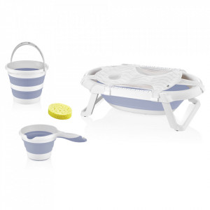 Set cadita pliabila de baie Babyjem, 5 piese (Culoare: Gri)