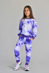 Trening tie dye pentru fete, U086 mov, 134 cm, 9 ani - Img 3