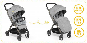 Carucior sport pliabil Skiddou Mell Normandic dream, ultracompact pentru calatorii, Gri deschis