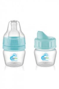 Mini biberon 2 in 1 Cana si biberon din sticla BabyJem 30 ml (Culoare: Somon)