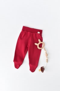 Pantaloni cu Botosei - Bumbac organic Rosu BabyCosy (Marime: 6-9 luni)