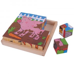 Puzzle cubic - Animalute de la ferma - Img 2