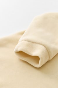 Salopeta cu maneca lunga si fermoar din 80%bumbac organic si 20% poliester -Crem, BabyCosy (Marime: 9-12 luni)