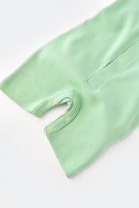 Salopeta cu pantaloni scurti - 100% bumbac organic - Mint, BabyCosy (Marime: 12-18 Luni)