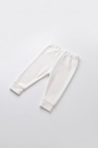 Set Curcubeu cu bluzita cu maneca lunga si pantaloni lungi din 80%bumbac organic si 20% poliester - Ecru, BabyCosy (Marime: 18-24 Luni)