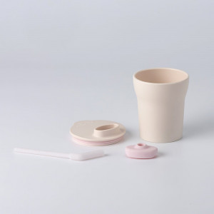 Set diversificare hrana bebelusi Miniware Little Foodie, 100% din materiale naturale biodegradabile, 6 piese, Vanilla+Cotton candy