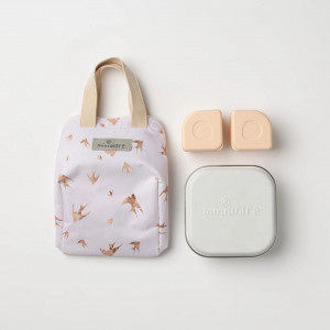 Set geanta termoizolanta Mealtote cu cutie Grow bento, Miniware Ready Go! Bento, 4 piese, Golden Swallow