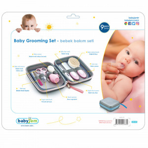 Set ingrijire unghii bebelusi cu 9 piese BabyJem Grooming Set (Culoare: Roz)