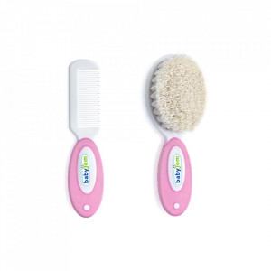 Set pieptan si perie din peri naturali BabyJem (Culoare: Bleu)