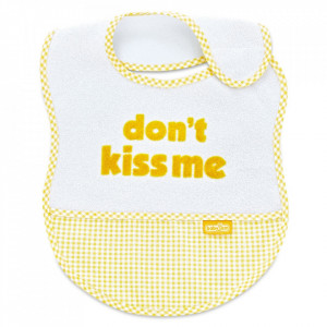 Baveta BabyJem din bumbac Dont Kiss Me (Culoare: Bleu)