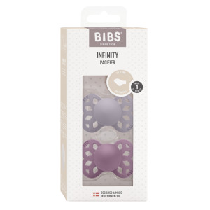 BIBS - Set 2 suzete Infinity Silicon, tetina anatomica, 0 luni +-Fossil Grey/Mauve - Img 2