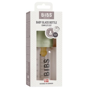 BIBS - Set complet biberon din sticla anticolici, 110 ml, Sage - Img 2