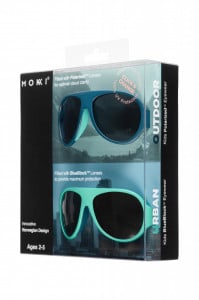 Ochelari de soare pentru copii MOKKI Click & Change, protectie UV, bleu, 2-5 ani, set 2 perechi