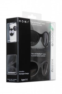 Ochelari de soare pentru copii MOKKI Click & Change, protectie UV, negru, 0-2 ani, set 2 perechi