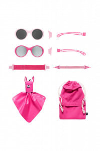 Ochelari de soare pentru copii MOKKI Click & Change, protectie UV, roz, 0-2 ani, set 2 perechi