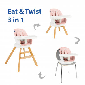 Scaun de masa 3 in 1 Juju Eat&Twist, Roz - Img 13