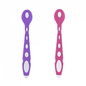 Set 2 lingurite din silicon BabyJem Soft Spoon (Culoare: Portocaliu)