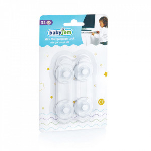 Set 2 mini sigurante universale pentru usi si dulapuri BabyJem