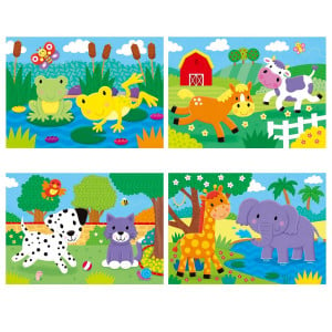 Set 4 puzzle-uri - Animalute (2, 3, 4, 5 piese) - Img 2