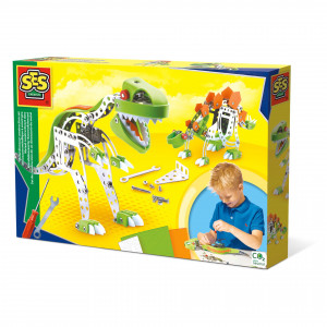 Set de constructie copii - Dinozauri din metal T-rex si Stegosaurus - Img 1