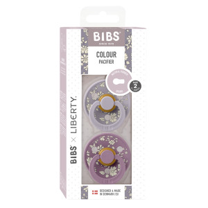 BIBS x LIBERTY - Set 2 suzete Colour Capel Latex, tetina rotunda, 6 luni+-Fossil Grey/Mauve - Img 3