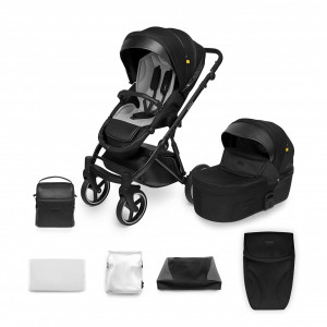 Carucior 2 in 1 Skiddou Oslo+, Onyx, Negru