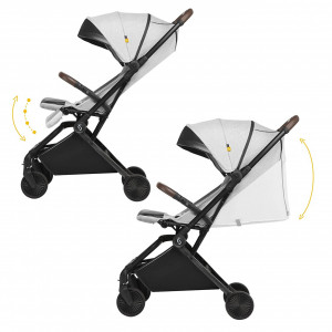 Carucior sport pliabil Skiddou Espoo+ Normandic Dream, ultracompact pentru calatorii, Gri