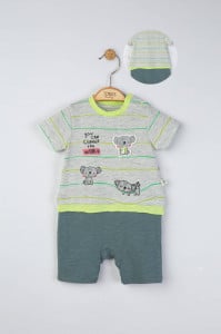 Salopeta de vara pentru bebelusi Koala, Tongs baby (Culoare: Verde, Marime: 3-6 Luni)