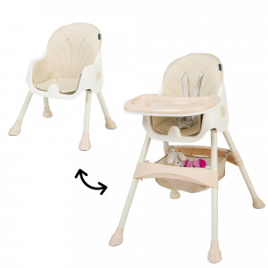 Scaun de masa 2 in 1 Juju Eat&Smile, Beige - Img 3