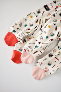 Set 2 salopetele cu maneca lunga si pantaloni cu botosei si fermoar - 100%bumbac organic - Portocaliu si Pudra, BabyCosy (Marime: 9-12 luni)