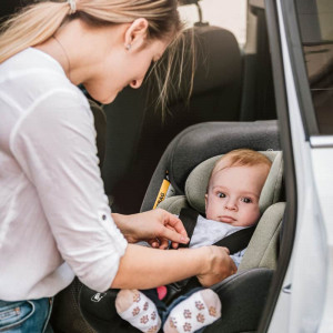 BabyGo - Scaun auto rotativ cu isofix, MOVE360 Grey, 40-150 cm, certificat R129 - Img 2