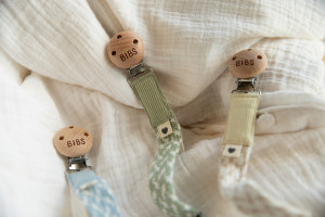 Bibs - Lantisor clip pentru suzeta, Sand/Ivory - Img 2