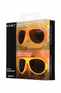 Ochelari de soare pentru copii MOKKI Click & Change, protectie UV, galben, 2-5 ani, set 2 perechi