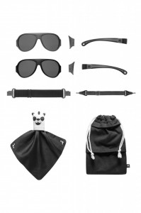 Ochelari de soare pentru copii MOKKI Click & Change, protectie UV, negru, 2-5 ani, set 2 perechi