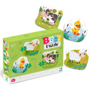 Puzzle 3 in 1 - Animalutele de la ferma (2,3,4 piese) - Img 4