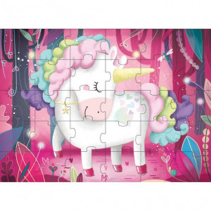 Puzzle (30 piese) cu carte - Unicorn - Img 5