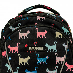 Rucsac Scoala Lamonza Cats 45x30x21 cm 0.41 kg multicolor - Img 2