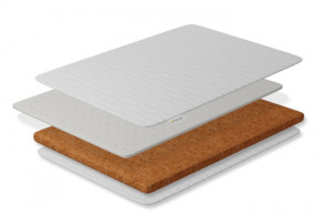 Saltea pentru copii, Cocos 6 cm Latex 3 cm cu husa detasabila Bumbac Cashmere, 127x63x10 cm