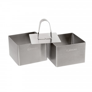 Set 2 forme decorare patrate si presa, inox, 7x7x5cm - Zokura - Img 1