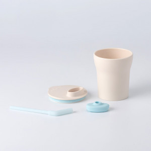 Set diversificare hrana bebelusi Miniware Little Foodie, 100% din materiale naturale biodegradabile, 6 piese, Vanilla Aqua