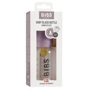 BIBS - Set complet biberon din sticla anticolici, 110 ml, Mauve - Img 2