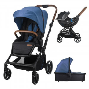 Carucior modular 2in1 Coccolle Saliara Navy+Cos auto 0-13 kg gb Idan Silver Fox Grey