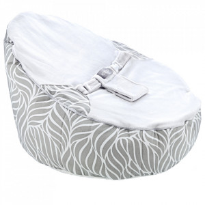 Fotoliu pentru bebelusi cu ham de siguranta BabyJem Baby Bean Bed (Culoare: Alb)