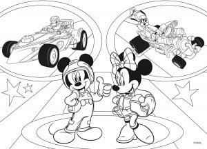 Puzzle de colorat - Mickey in cursa (24 piese) - Img 2